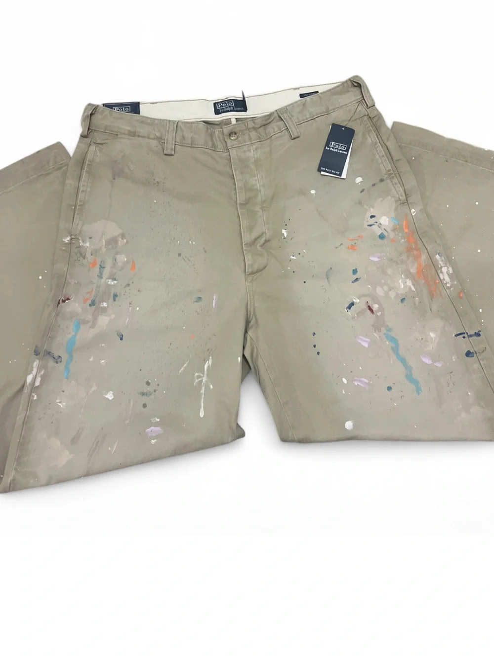 Polo by Ralph Lauren The Big Chino Khaki Paint-Splatter Pants 36/30